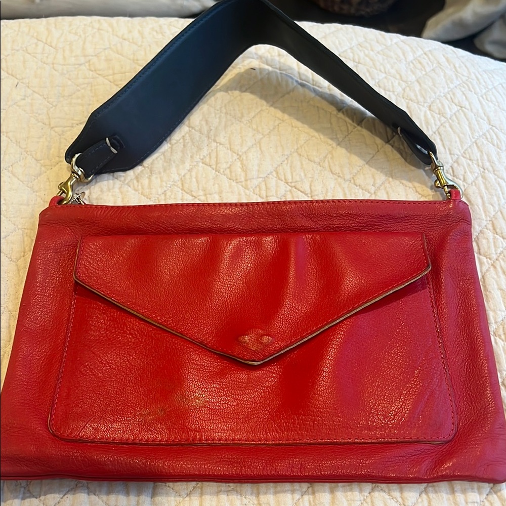 Elegant Red Leather Clare V Bag